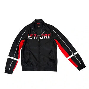 Le Tigre Spellout Tiger Windbreaker Full Zip Lined Jacket L NWT